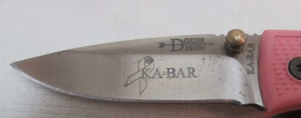 KA-BAR 4072 Rosa Cinta Cáncer de Mama DOZIER Cuchillo Plegable Bloqueo con Clip Foto 4 de 4