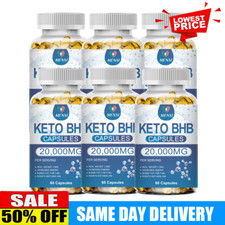6 X KETO BHB 1200mg PURE Ketone FAT BURNER Weight Loss Diet Pills Ketosis