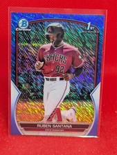 2023 Ruben Santana Bowman Chrome Blue Shimmer Refractor RC **38/150**