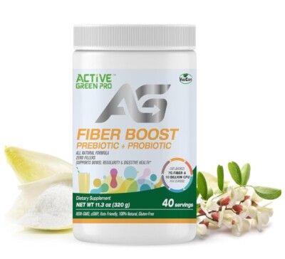 Active Green Pro Fiber Boost Prebiotic + Probiotic - Organic - Enzyme & Vitamin