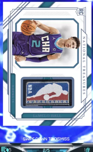 PANINI DUNK DIGITAL 20-21 National Treasures Lamelo Ball Rookie LOGOMAN Jersey #