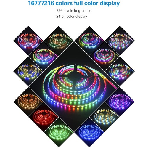WS2812B ARGB LED Strip Light Addressable Rainbow Pixel Lights 30/60/144 LED/M 5V - Picture 9 of 11