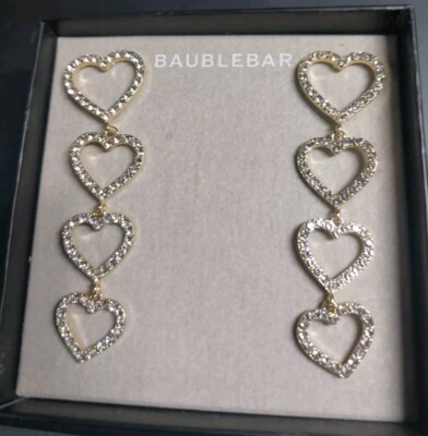 Baublebar Ohrringe goldfarben Multi Herz Hänger neu mit Box
