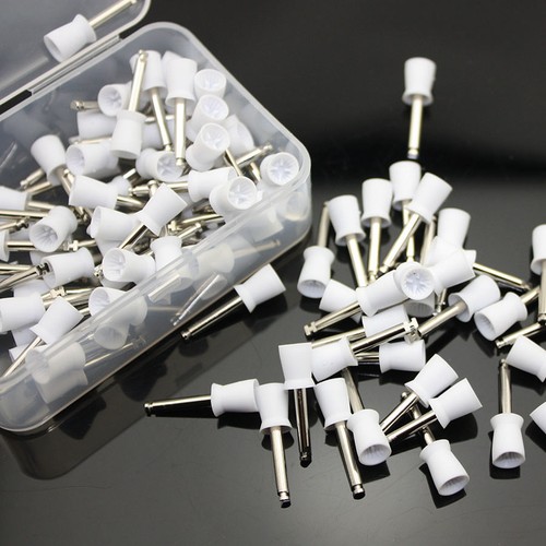 100 PCS Dental Latch Polisher Type Polishing Prophy Cup Tooth Bowl White Brushes - Picture 6 of 7