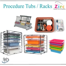 Dental Procedure Tub, Safe-Loc Tall Tub Cover, Clear, Multi-Mod Tray Racks, Zirc