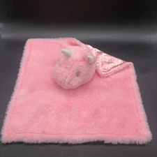 Unicorn Baby Lovey Security Satin Pink Plush Parents Choice Embroidered Eyes