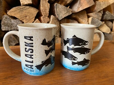 Vintage Alaska coffee cups mugs salmon fish ACE 1982 sockeye vintage  collectible | eBay