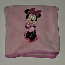 Minnie Mouse Disney Baby Pink Fleece Baby Blanket Lovey SOFT 30" x 40"