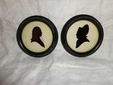 C & A Richards Vintage Pair of Silhouettes of George & Martha Washington