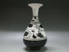 Chinses Cizhou kiln porcelain old vases Yuhuchun flowers