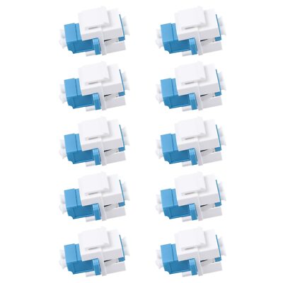 - 10 pcs Fiber Optic Keystone Jack Coupler LC Duplex Singlemode Coupler White...