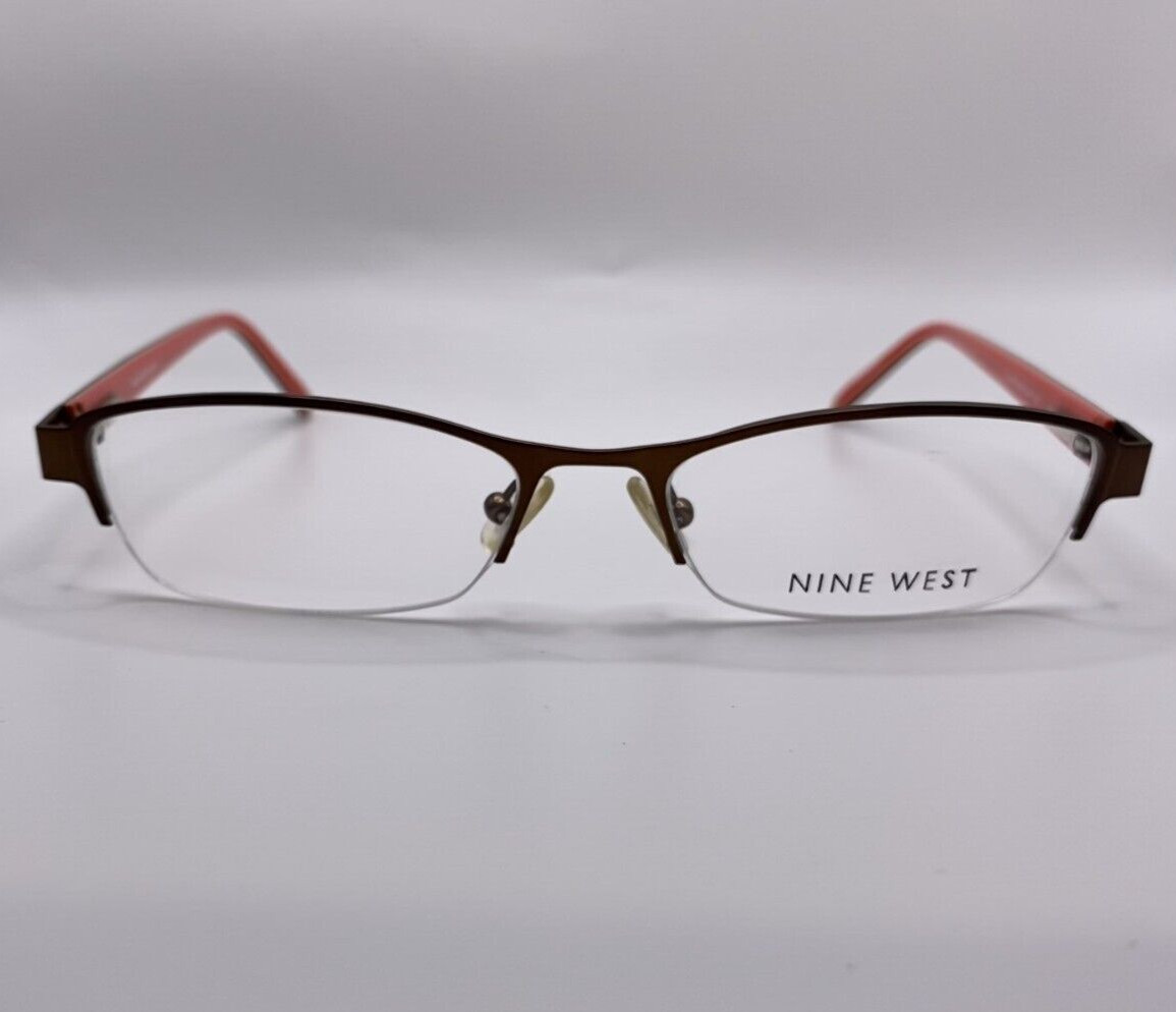 Оправа для оптических очков Nine West 388 8FH Коричневая Гаванская металлическая полуободка 52-17-135 15390₽