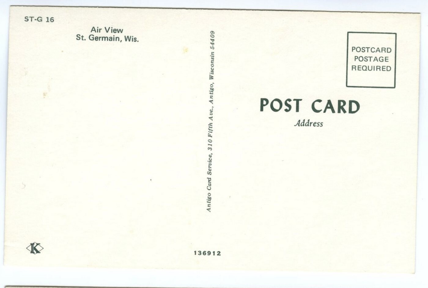 St. Germain Wisconsin WI Aerial View Postcard eBay