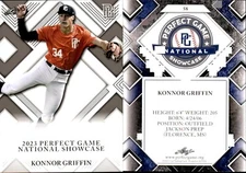 KONNOR GRIFFIN Rookie 2023 Leaf Perfect Game National Showcase RC #58