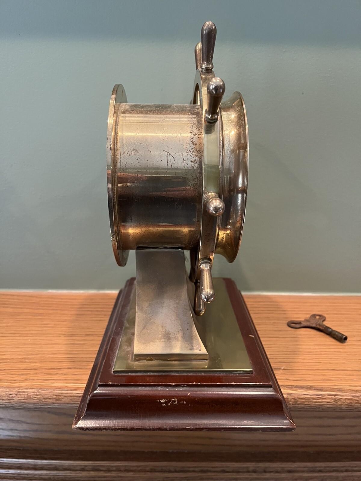 Salem Ships Bell Brass Clock Ship’s Wheel / Stand 8 Day Jeweled Running eBay