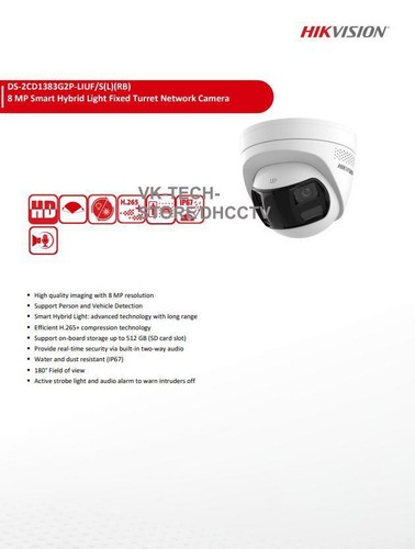Hikvision 8MP Dual Lens 180° Wide Angle Smart Hybrid Light 2-Way Audio IP Camera - Picture 7 of 19