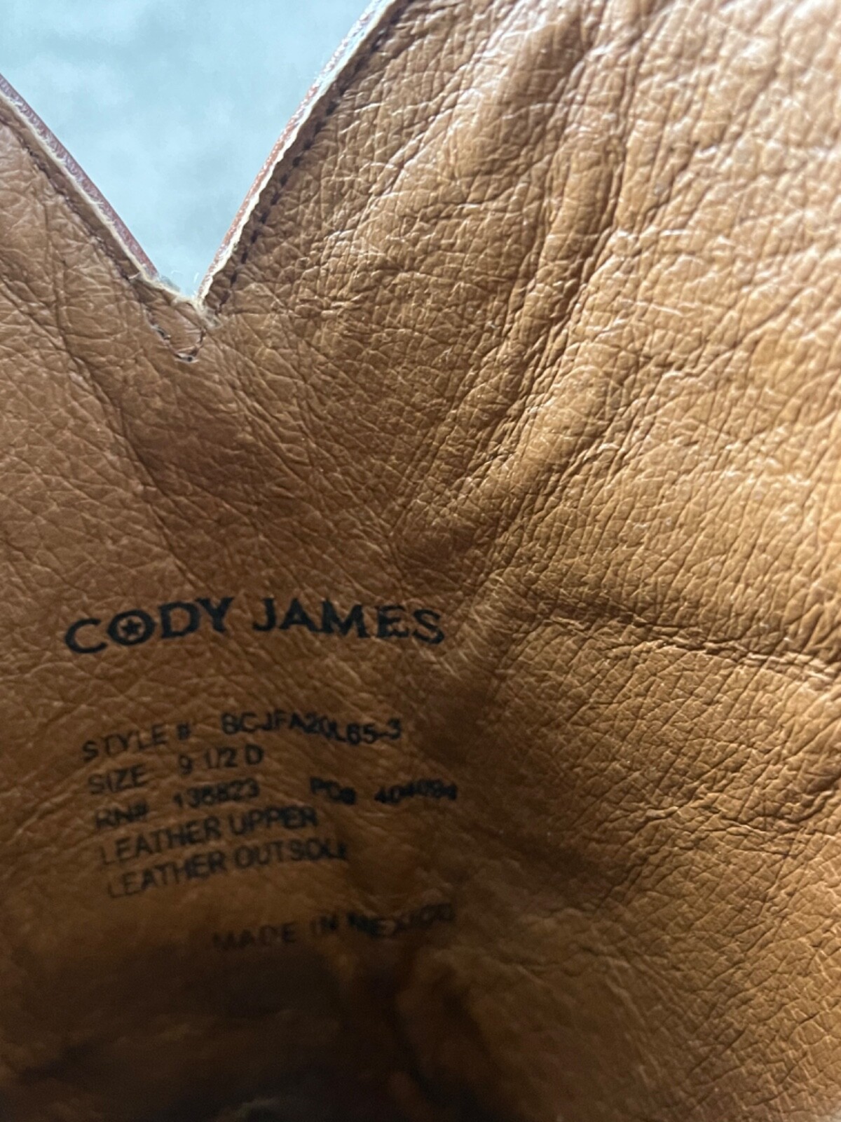 Cody James Mens 9 1/2 D Brown Leather Square Toe Stockman Cowboy Boots