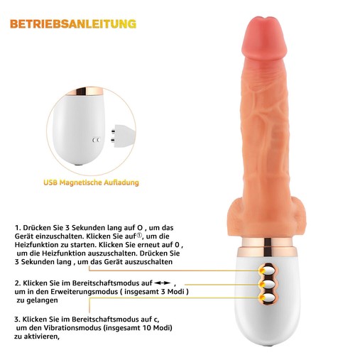 Sexmaschine Realistischer Heizung Dildo Vibrator Anal Sex Spielzeug für Paare DE - Bild 6 von 11
