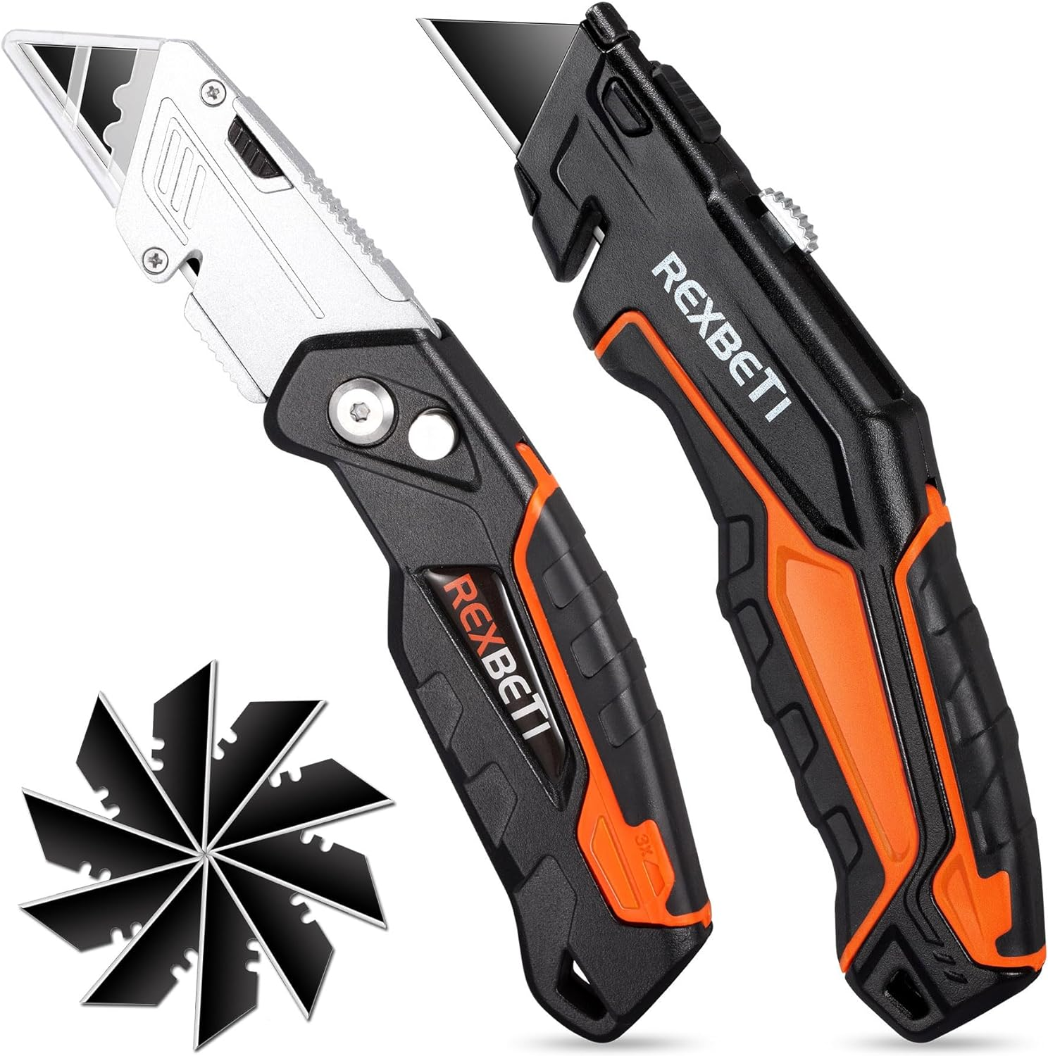 2-Pack Heavy Duty SK5 Retractable Utility Knife for Cardboard and Cartons