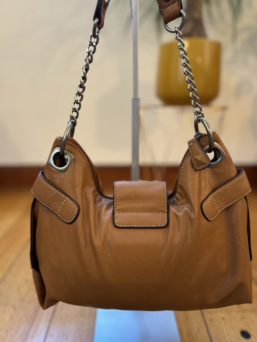 Rare Deréon Brown Studded Shoulder Bag with Chains & Charms Y2K