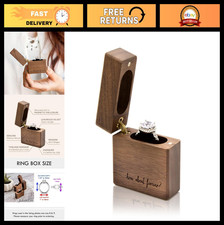 Engraved Wooden Proposal Ring Box - Wedding Ring Bearer Box, Engagement Decor