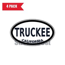 California Truckee Oval Sticker 4 Pack 3x2 Inch