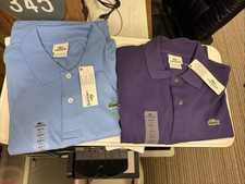 2 Authentic Lacoste Men's L1212 Polos -New w/Tags -Blue and Violet 3XL Size 9
