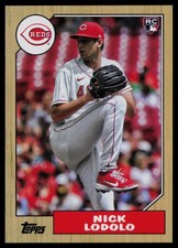 2022 Topps Archives - 1987 Topps Design Nick Lodolo #201 Red /75 (RC)