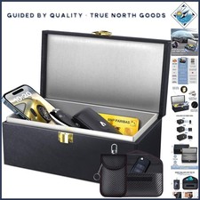 Spacious Faraday Box with Carbon Fiber Pouches   Ultimate Key Safety Solution