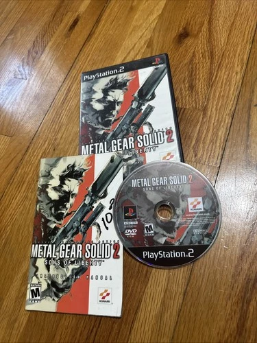 Metal Gear Solid 2 Sons of Liberty PS2 PlayStation 2 Black Label CIB Mint Disc