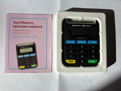 Barclays PINsentry Pin Sentry Sicherheit Online Banking Leser Karte Bank Chip # A