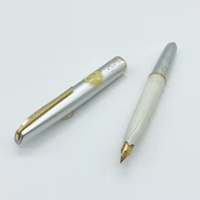 PLATINUM Fountain Pen 14K Gold Nib Short Size Clover Pattern Unused Vintage