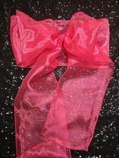 60pc Sheer Chair Decor Bow Sash 104"x6 Magenta Hot Pink 2 Wedding Party Organza