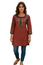 Women  s Printed Long Sleeves Crepe Kurti Tunic tops 1030-L