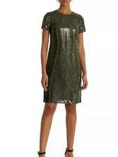 Lauren Ralph Lauren Le Transition Dress Farm Olive 2 Sequin
