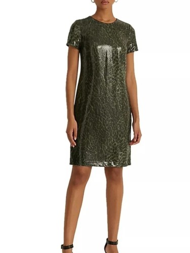 Lauren Ralph Lauren Le Transition Dress Farm Olive 2 Sequin