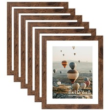 8x10 Picture Frame Set of 6 for Wall Hanging or Tabletop, Display 6 x 8 with ...