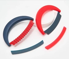 Kuhn Rikon 2-Pc Crinkle Mezzaluna Knife Set K50213 NAVY/RED