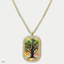 Gorgeous Tree Of Life Pendant Necklace Chain Photo Dog Tag Chain Gift Design Cha