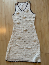 Cider crochet Y2K dress cream floral cottagecore boho hippie New beach Medium