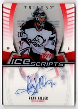 2006-07 Upper Deck Trilogy Ice Scripts Ryan Miller Auto Buffalo Sabres #IS-RY