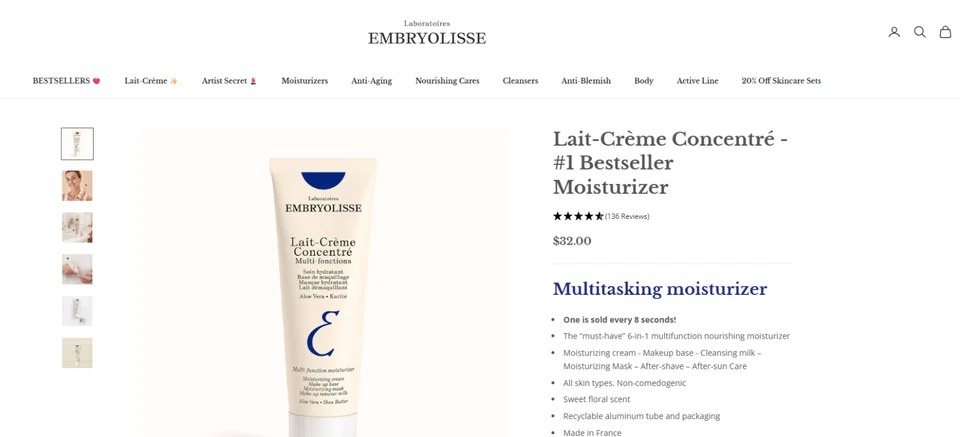 Embryolisse - Lait-Crème Concentré (COMPRADO EN FRANCIA / NUEVO / SIN ABRIR) Foto 3 de 4
