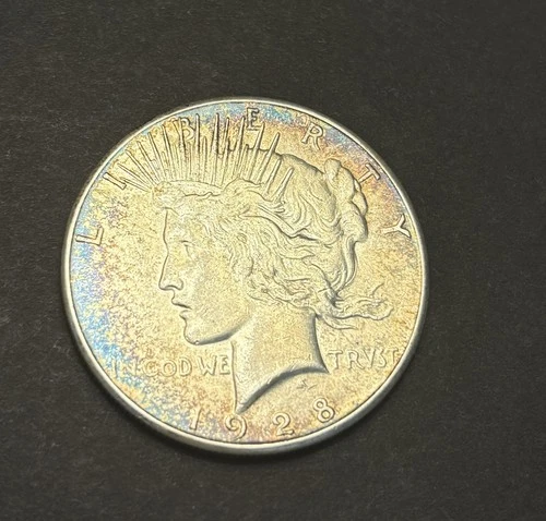 1928-S Better Date Peace Silver Dollar In XF Condition, Nicely Toned