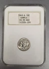 NGC "Fatty" Sample Slab ✦ 1963 D Roosevelt Silver Dime ✦ Intact Holo Denver Mint