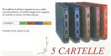 LOTTO 5 CARTELLE CON CUSTODIA A 22 ANELLI NUOVA DI FABBRICA + STEMMI ADESIVI MF2