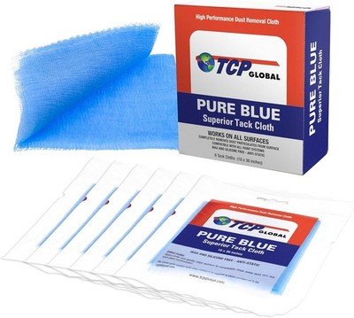 TCP Global - Pure Blue Superior Tack Cloths - Tack Rags (Box of 6) - Automotive