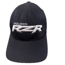 Polaris RZR Silver White Black Hat Cap SnapBack,some front creases,110 FlexFitec