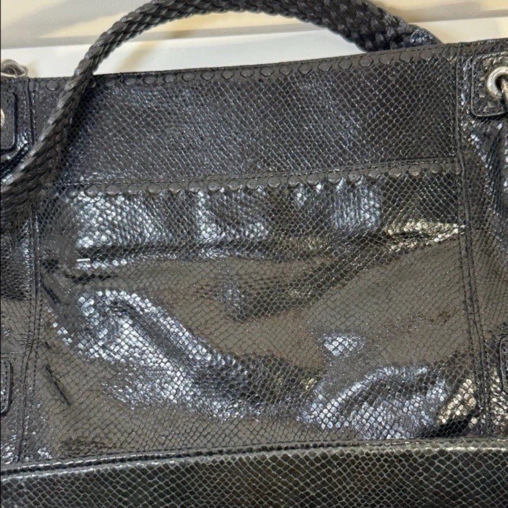 Brighton Purse Tulla Black Embossed Python Should… - image 5