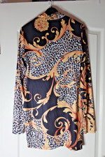 Women's Black & Tan Print Dress Size L Est 12/14