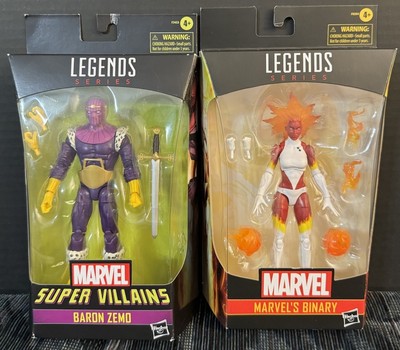 Marvel Legends Walgreens Exclusive Baron Zemo & Binary Lot DMG Boxes